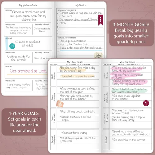 Vista 5 de Legend Planner Pocket - Pequeño diario mensual y semanal sin fecha y calendario para productividad, mini planificador organizador de vida perfecto