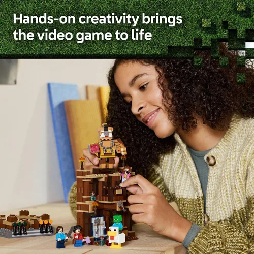 Vista 5 de LEGO Minecraft Woodland Mansion Arena de Combate – Juguete de construcción para niños a partir de 10 años – Incluye figuras de Steve, Garrett