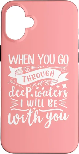 Vista 22 de iPhone 16 Bible Verse Isaiah 43:2 Christian Quote Motivational Gifts Case