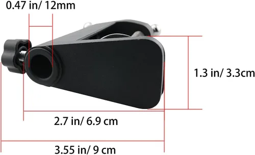 Vista 2 de Abrazadera en C negra Soporte voladizo Abrazadera Soporte de abrazadera de lámpara de escritorio Accesorios de clip Manguera Base de brazo oscilante