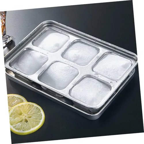 Vista 3 de Bandeja de congelador conveniente Bandejas de cubitos de hielo Tapa de molde de hielo inoxidable para cócteles de whisky