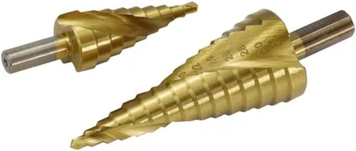 Vista 5 de Spiral Grooved Step Drill Bit Set HSS Titanium Hole Drilling Spiral Flute Cobalt Step Cone Drill,Carbide Step Drill Bit Woodworking Drill Bit HSS