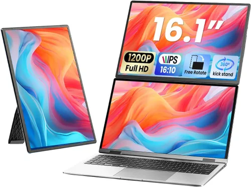 Vista 10 de Cevaton - Extensor de pantalla para laptop de 14.2 pulgadas, monitor portátil ultrafino de 1.87 libras para laptop, monitor de viaje ligero FHD