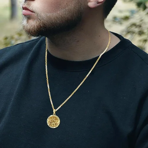 Vista 5 de LOOVE Collar de plata de ley 925 con medalla milagrosa de San MiguelSan CristóbaloCristóbal de JesúsSan BenitoVirgen María milagrosa para hombres
