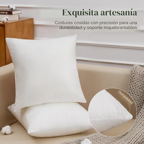 Vista 4 de Phantoscope - Insertos de almohada, 100% poliéster hipoalergénico de fibra virgen, almohadas cuadradas para sofá, sillón, cama, 12x20 pulgadas