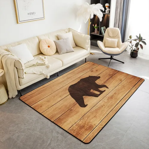 Vista 21 de Castle Fairy Bear Family - Alfombra antideslizante de 3 x 5 pies, diseño de animales salvajes, color negro, para niños, adolescentes y adultos
