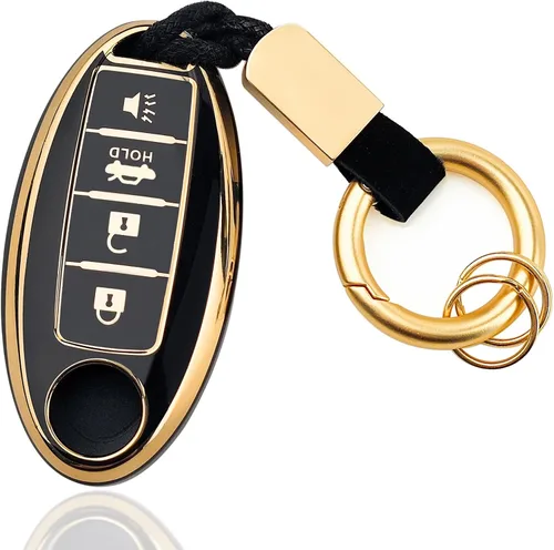 Vista 7 de OLLEN Funda para llavero de TPU de 4 botones con anillo sin tornillos, apta para Nissan Altima Sentra Maxima Murano Rogue Armada Pathfinder, funda