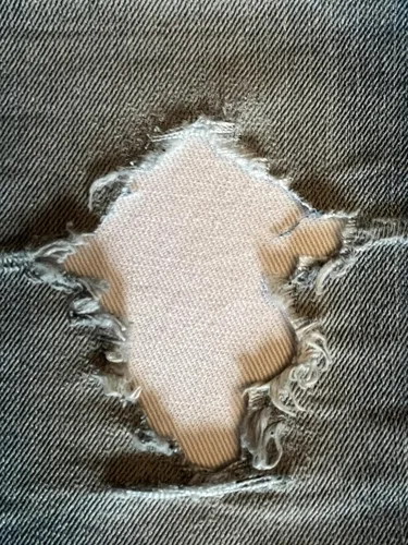 Vista 7 de Parches de mezclilla elástica negra súper resistente para planchar - de Holey Patches (tamaños surtidos) (1-5" x 8")