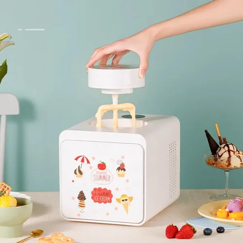 Vista 6 de Máquina para hacer helados, máquina automática de helados, mini helados domésticos, máquina casera de cono de yogur, máquina de helado para helados