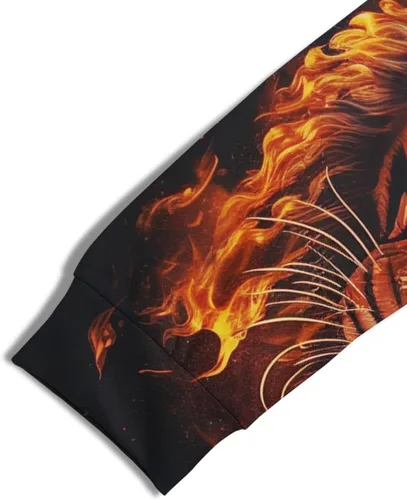 Vista 5 de Sudadera con capucha impresa en 3D con patrón de tigre para hombre, sudadera fresca de moda deportiva