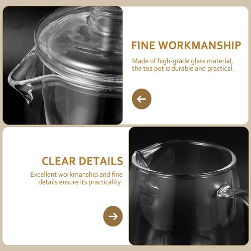Vista 3 de Tetera de vidrio resistente al calor para té de hojas sueltas Cafetera perfumada transparente para adultos para hierbas verdes