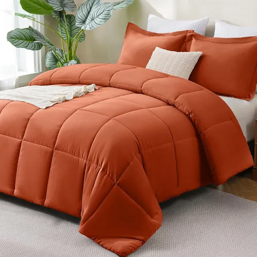 Vista 46 de CozyLux Juego de edredón Super King, juego de ropa de cama negro ceniza de 270GSM para todas las estaciones, juego de cama de 3 piezas cosidas