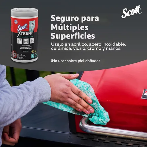 Vista 6 de Scott Toallitas Xtreme, 6 botes/estuche, 75 hojas/recipiente