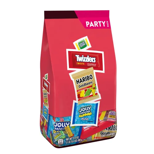 Vista 3 de HARIBO, JOLLY RANCHER y TWIZZLERS - Paquete surtido de dulces con sabor a frutas, 31.4 onzas
