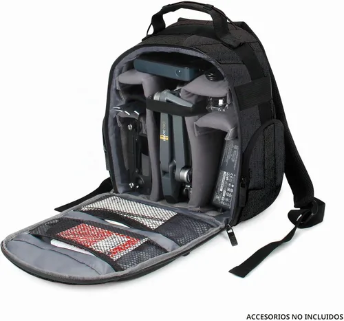 Vista 3 de USA Gear Mochila compacta para drones – Funda para dron cuadricóptero RC compatible con DJI Mini 4K, DJI Mini 3, AVIALOGIC, Controller y más Negro