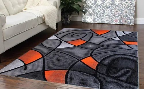 Vista 10 de Masada Rugs, Alfombra moderna y contemporánea, azul, gris y negro (2 pies x 3 pies)