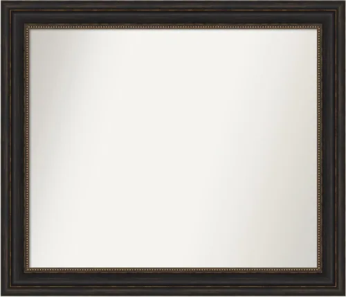 Vista 984 de Amanti Art Espejo de pared personalizado no biselado (25 x 25 pulgadas), marco de bronce acentuado, varios tamaños personalizados, espejo de baño