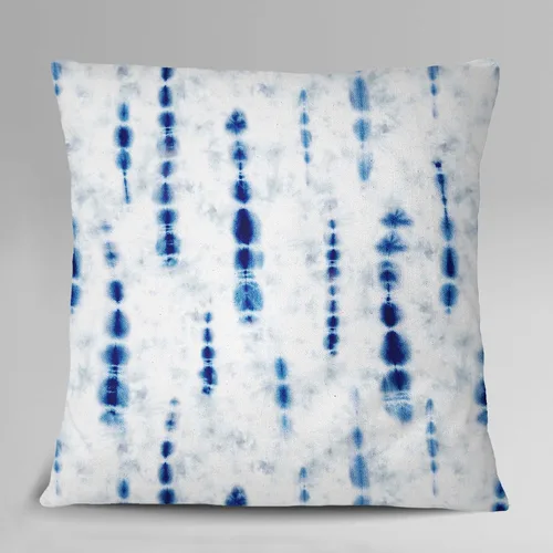 Vista 2 de S4Sassy Shibori - Funda de cojín decorativa de algodón con estampado de popelina azul índigo, 2 unidades, 14 x 14 pulgadas