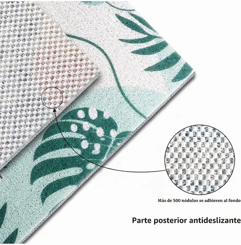 Vista 3 de Tapete de Ducha Cuadrado Extra Grande, Yonala 36 x 36 Pulgadas Tapetes de Ducha Elegantes Antideslizantes para Interior de Ducha con Orificio
