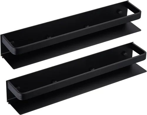 Vista 9 de KES KSR401S40-BK-P2 - Organizador de especias de cocina, organizador de condimentos de aluminio de 16 pulgadas, soporte para especias de pared