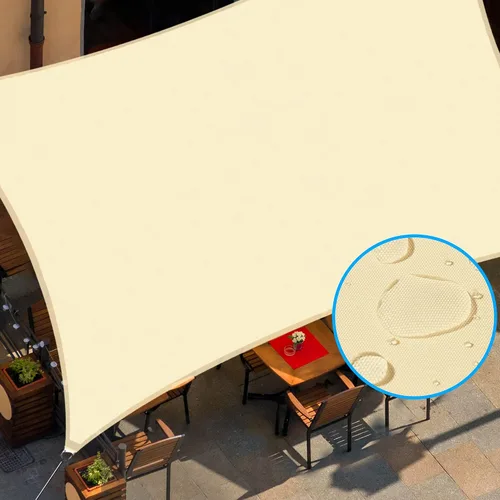 Vista 10 de Toldo tipo vela con kit de herramientas, impermeable, 6.5 x 10 pies, rectangular, con bloqueo UV, refugio para patio al aire libre, patio, césped