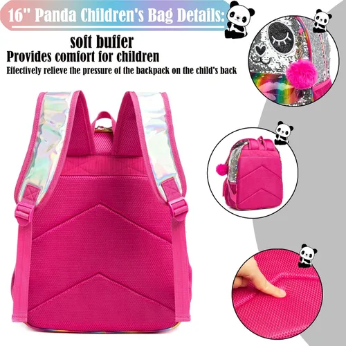 Vista 4 de Mochila de 3 piezas para niñas con lonchera de escuela secundaria de alta primaria