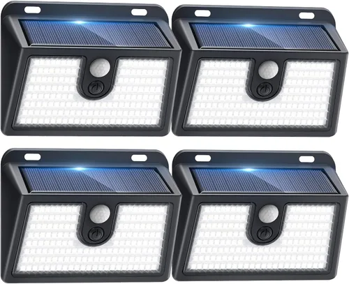Vista 10 de 2 paquetes de luces solares con sensor de movimiento al aire libre, luces solares súper brillantes al aire libre impermeables, 3 modos