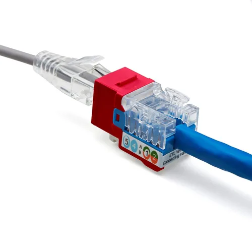 Vista 56 de TRUE CABLE Conector Keystone Cat5e, sin blindaje (UTP), perforado de 90 grados, PoE++ (4PPoE) 100W, certificación UL, verificado ETL, certificado