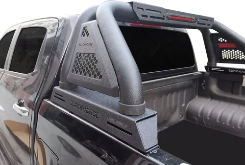Vista 2 de Black Horse Off Road Classic Pro - Barra antivuelco modular texturizada negra compatible con Nissan Frontier RB07MT 2005-2021