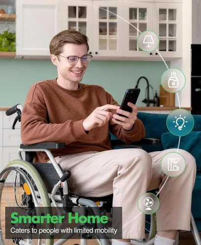 Vista 6 de Mini enchufes inteligentes que funcionan con Alexa y Google Home, enchufe WiFi para control remoto de aplicación y control de voz, temporizador