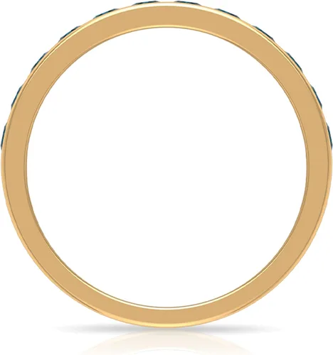 Vista 6 de Anillo de media eternidad con topacio azul londinense certificado para mujer, calidad AAA, anillo de piedra natal de diciembre, listo para regalar