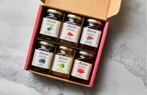 Vista 2 de Northwest Wild Foods Paquete variado de pasta para untar de frutas, seis frascos de 8 onzas