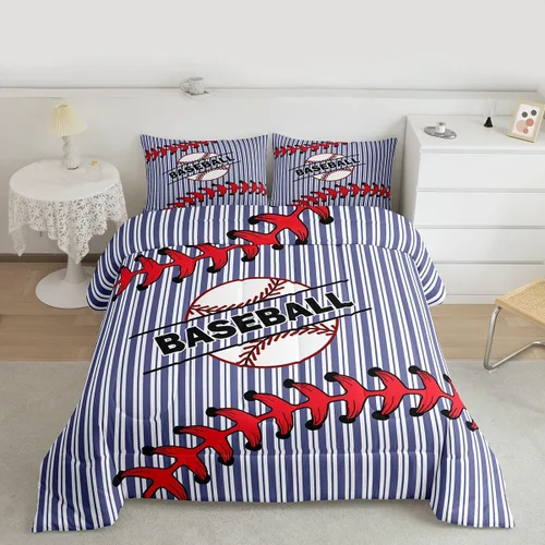 Vista 34 de Feelyou Juego de edredón de baloncesto para niñas y niños, juego de ropa de cama con juegos de pelota, decoración de habitación, regalo para amantes