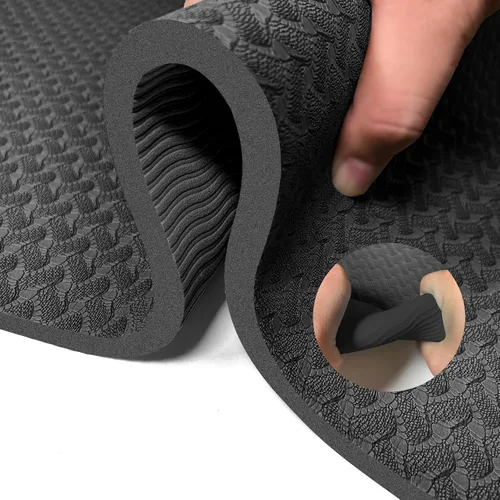 Vista 9 de Yoga Mat 1/3" (8mm) Thick Non-Slip, Women Men Fitness & Exercise Mat, 72"Lx24"W Eco-Friendly TPE Workout Mat with Carrying Strap for Yoga, Pilates
