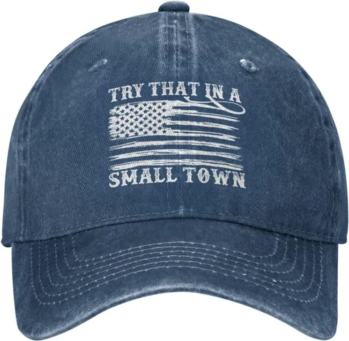 Vista 24 de Hat Try That in Small Towns Trucker Hat Men Funny Mesh Cap for Summer