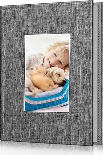 Vista 8 de Fintie Álbum de fotos de 4 x 6 pulgadas, 52 bolsillos, cubierta de cuero vegano de primera calidad, pequeña capacidad, álbumes de cartera portátil
