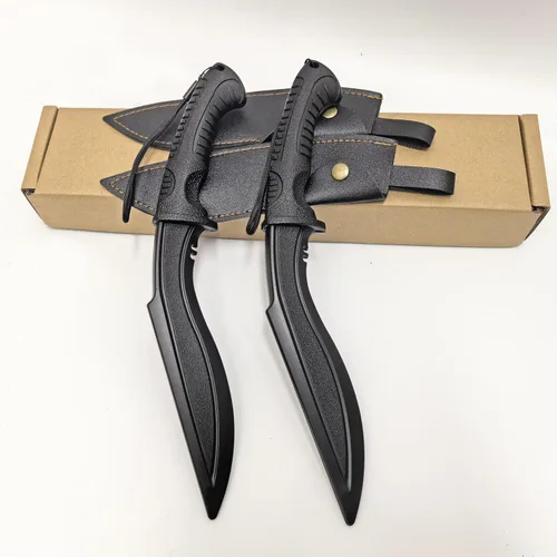 Vista 4 de Palabra corta de plástico Cuchillo corto de polipropileno de alta dureza de 12 pulgadas de longitud estilo nepalí tanto con vaina de PU práctica