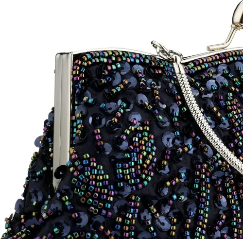 Vista 6 de Gets Noble - Bolso de noche con lentejuelas y cuentas para mujer