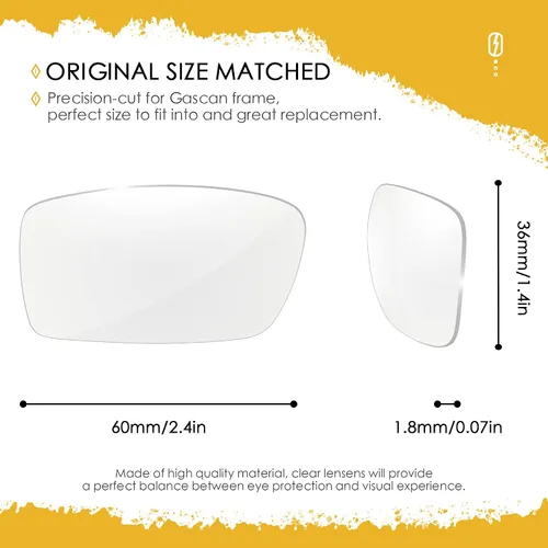 Vista 2 de AOZAN Lentes de repuesto ANSI Z871 para gafas de sol Oakley Gascan OO9014