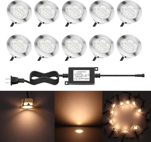 Vista 14 de B108 Luces LED de cubierta para jardín patio escaleras (RGB, 6 piezas)