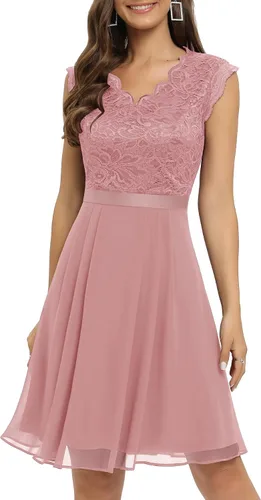 Vista 28 de Dressystar - Vestido de dama de honor, sin mangas, con cuello en V, para fiesta de boda