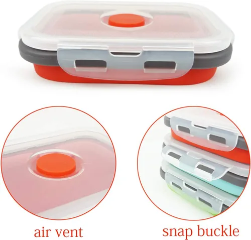 Vista 7 de CCyanzi ECOmorning - Recipientes de silicona para almacenamiento de alimentos, 3 piezas, cuenco de silicona plegable con tapas de silicona