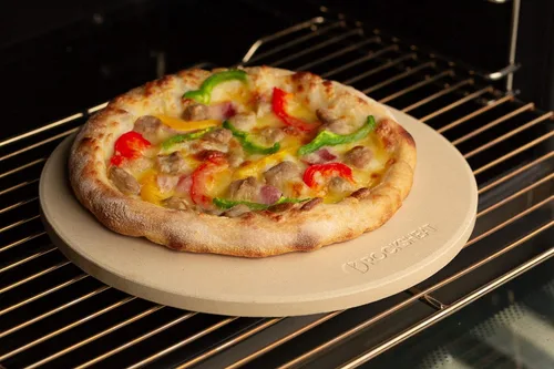 Vista 7 de K ROCKSHEAT - Piedra para pizza de 10.25 pulgadas para parrilla, piedra para hornear pan pequeño para horno, piedra de pizza de cordierita redonda