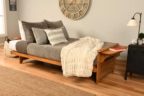 Vista 8 de Kodiak Furniture Futón Phoenix de tamaño completo con acabado de nuez de mantequilla, canadiense