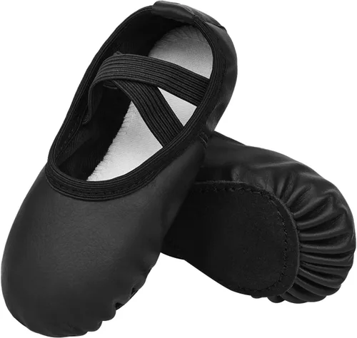 Vista 10 de Stelle Ballet Shoes for Girls Boys Close-Fit PU Professional Dance Slippers for Toddler/Little Kid/Big Kid
