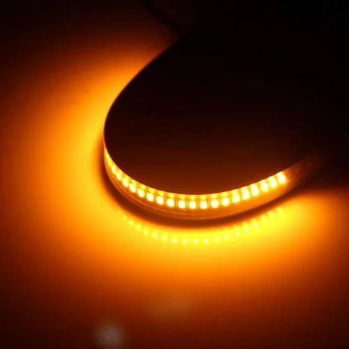 Vista 4 de Juego de 2 barras de luz LED flexibles ámbar para horquilla, señal intermitente DRL, luz de circulación diurna, impermeable, ajustables, kit