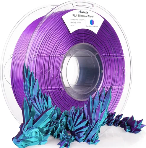 Vista 25 de AMOLEN Filamento PLA de Seda para Impresora 3D, Filamento PLA Kingfisher Rainbow Multicolor Brillante 1.75mm, Filamento de Impresión 3D PLA