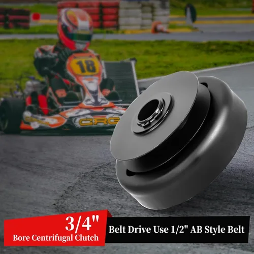 Vista 2 de Embrague de 3/4" de orificio Go Kart Embrague centrífugo con polea de transmisión Compatible con GoKart Mini Bike Correa de estilo AB de 1/2