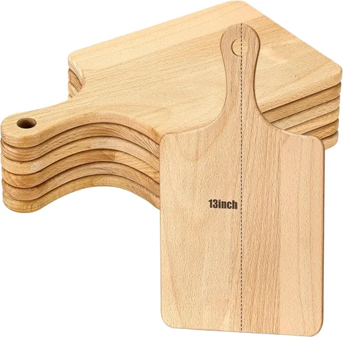 Vista 10 de Lounsweer Tabla de cortar gruesa de 6 piezas, tablero de madera a granel para cortar servir embutidos material para grabado láser, día de la madre