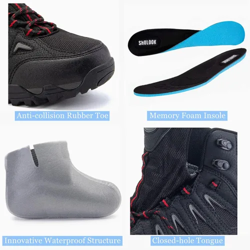 Vista 2 de SHULOOK Hiking Boots Men Waterproof Mid Boots Non-Slip LightWeight Comfortable